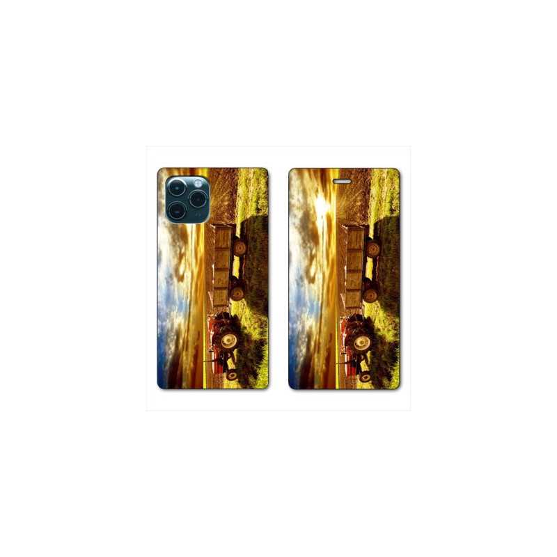 RV Housse cuir portefeuille pour Huawei P40 Agriculture Tracteur color