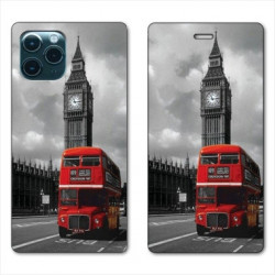 RV Housse cuir portefeuille pour Huawei P40 Angleterre London Bus