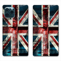 RV Housse cuir portefeuille pour Huawei P40 Angleterre UK Jean's