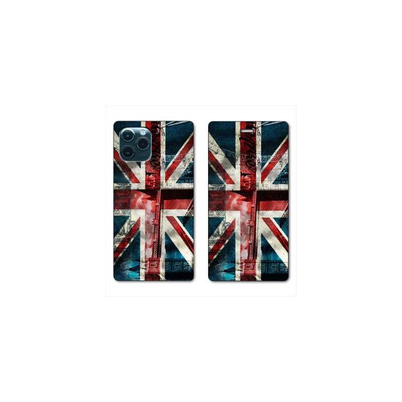 RV Housse cuir portefeuille pour Huawei P40 Angleterre UK Jean's