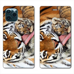 RV Housse cuir portefeuille pour Huawei P40 bebe tigre