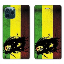 RV Housse cuir portefeuille pour Huawei P40 Bob Marley Drapeau