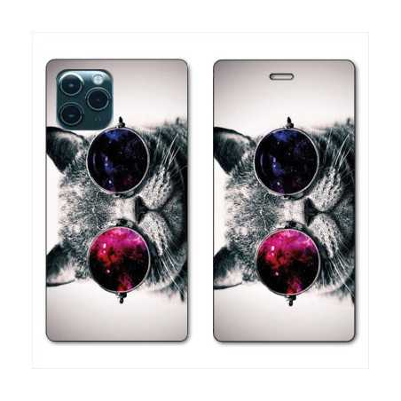 RV Housse cuir portefeuille pour Huawei P40 Chat Fashion