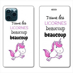 RV Housse cuir portefeuille pour Huawei P40 Decale licornes