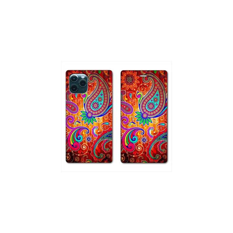 RV Housse cuir portefeuille pour Huawei P40 fleur psychedelic