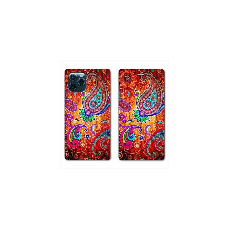 RV Housse cuir portefeuille pour Huawei P40 fleur psychedelic