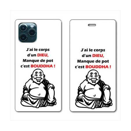 RV Housse cuir portefeuille pour Huawei P40 Humour Bouddha