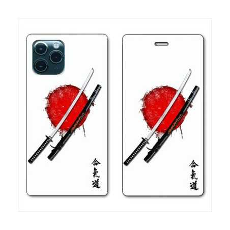 RV Housse cuir portefeuille pour Huawei P40 Japon épée