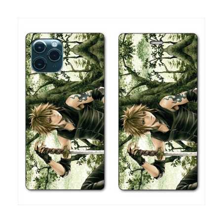 RV Housse cuir portefeuille pour Huawei P40 Manga bois