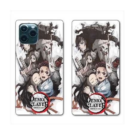 RV Housse cuir portefeuille pour Huawei P40 Manga demon Slayer Blanc
