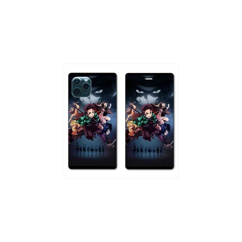 RV Housse cuir portefeuille pour Huawei P40 Manga demon Slayer Noir