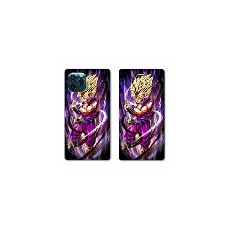RV Housse cuir portefeuille pour Huawei P40 Manga Dragon Ball Sangohan violet
