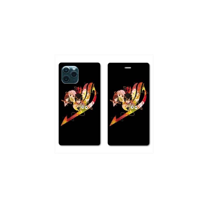 RV Housse cuir portefeuille pour Huawei P40 Manga Fairy Tail Logo Noir