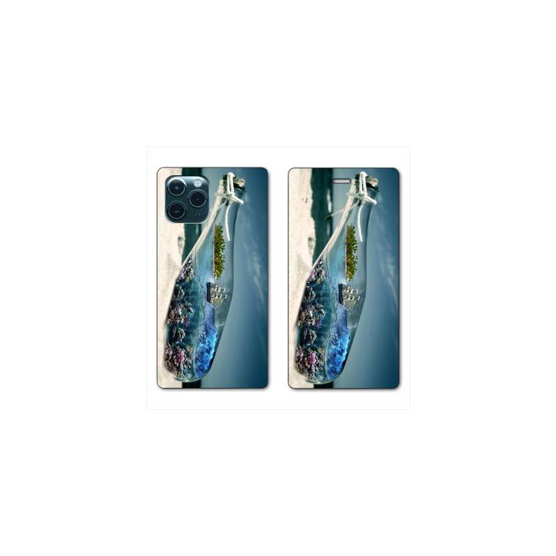 RV Housse cuir portefeuille pour Huawei P40 Mer Bouteille