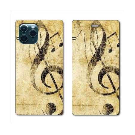 RV Housse cuir portefeuille pour Huawei P40 Musique clé sol vintage