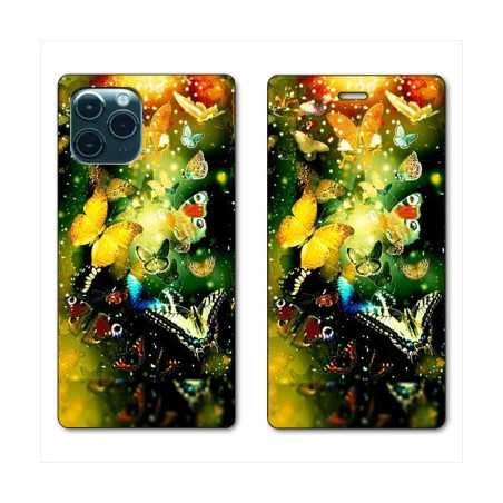 RV Housse cuir portefeuille pour Huawei P40 papillons papillon jaune