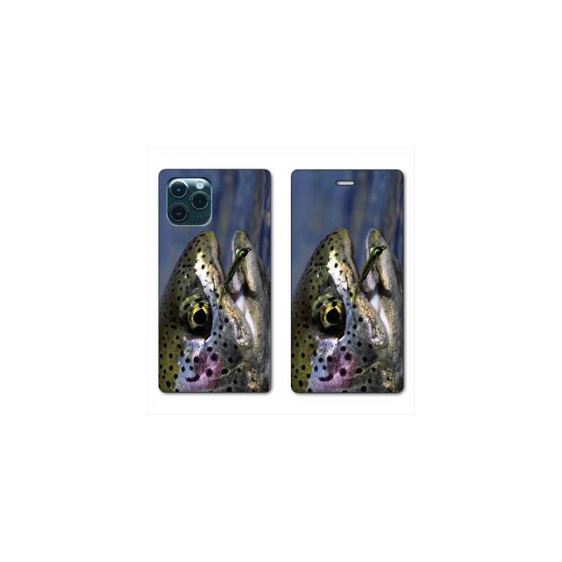 RV Housse cuir portefeuille pour Huawei P40 peche truite