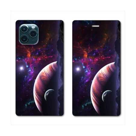 RV Housse cuir portefeuille pour Huawei P40 Planete rouge