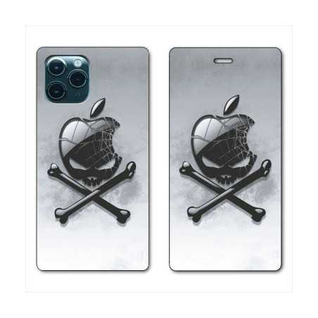 RV Housse cuir portefeuille pour Huawei P40 Pomme Tete mort