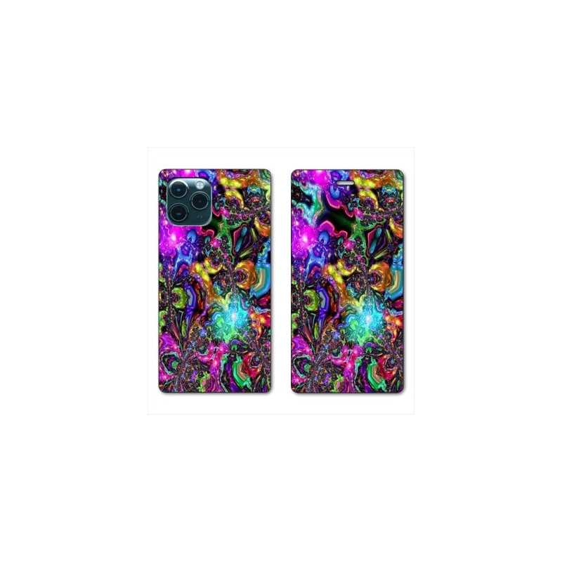 RV Housse cuir portefeuille pour Huawei P40 Psychedelic colore