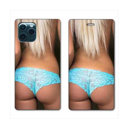 RV Housse cuir portefeuille pour Huawei P40 Sexy tanga bleu