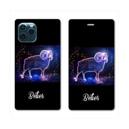 RV Housse cuir portefeuille pour Huawei P40 signe zodiaque 2 Bélier