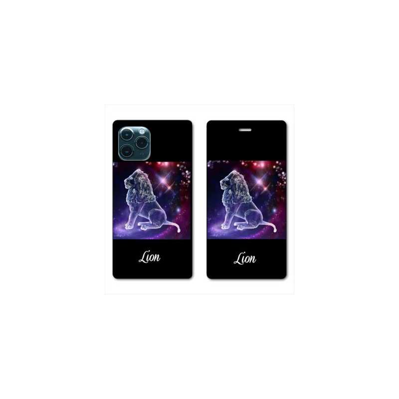 RV Housse cuir portefeuille pour Huawei P40 signe zodiaque 2 Lion