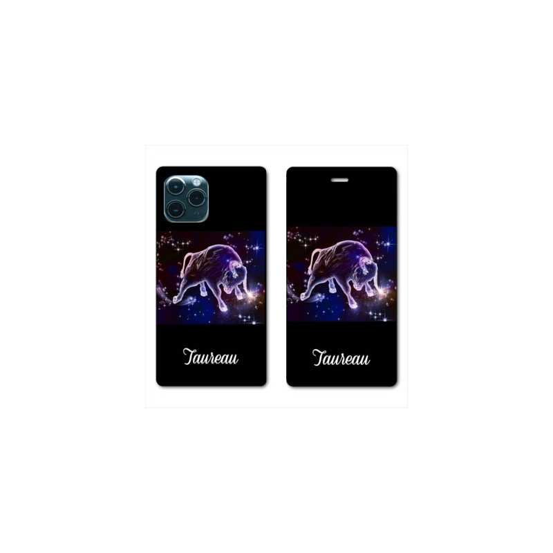 RV Housse cuir portefeuille pour Huawei P40 signe zodiaque 2 Taureau