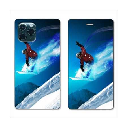RV Housse cuir portefeuille pour Huawei P40 Snowboard saut