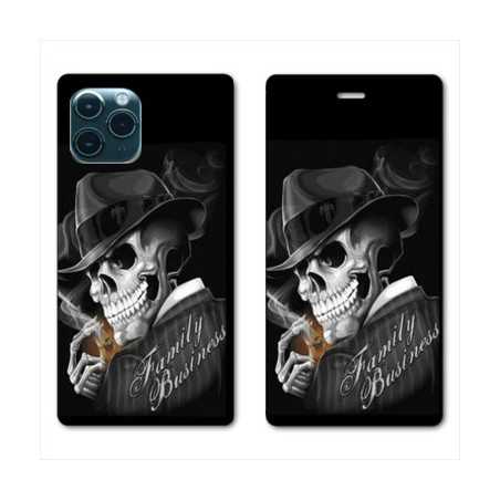 RV Housse cuir portefeuille pour Huawei P40 tete de mort family business