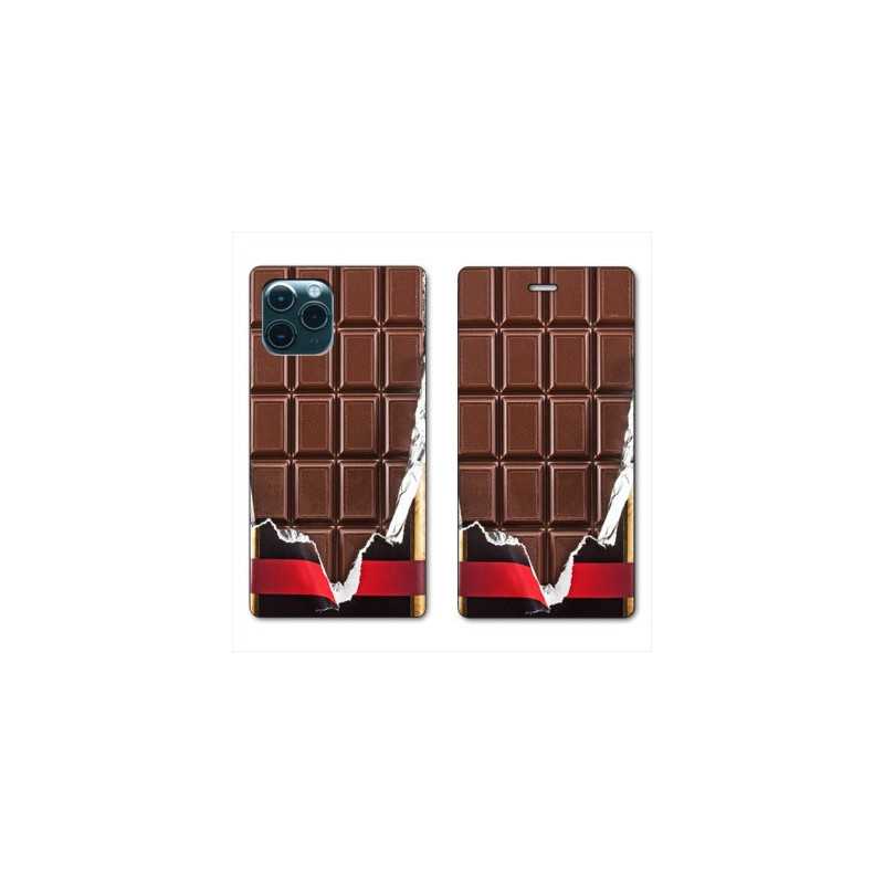 RV Housse cuir portefeuille pour Huawei P40 Trompe œil chocolat
