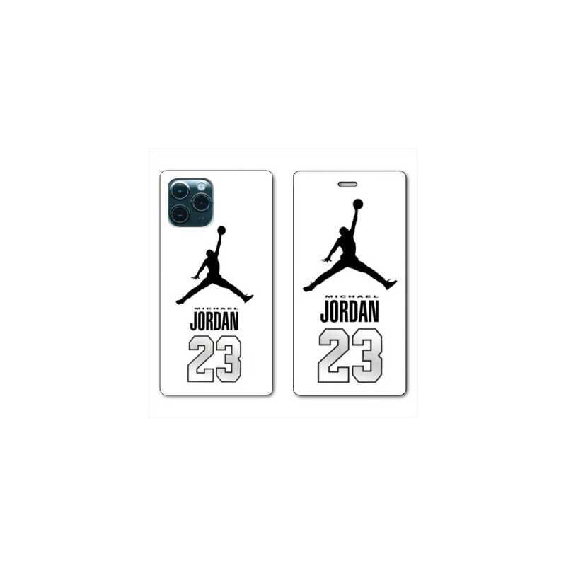 RV Housse cuir portefeuille pour Huawei P40 Jordan 23 Blanc