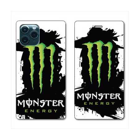 RV Housse cuir portefeuille pour Huawei P40 Monster Energy tache