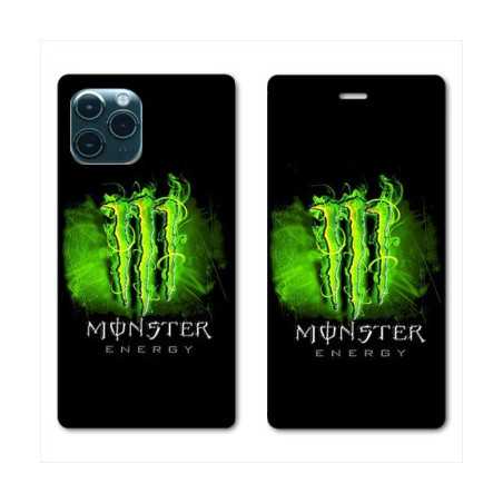 RV Housse cuir portefeuille pour Huawei P40 Monster Energy Vert