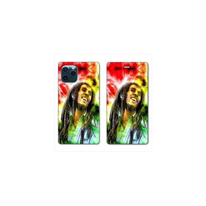 RV Housse cuir portefeuille pour Huawei P40 Pro Bob Marley Color