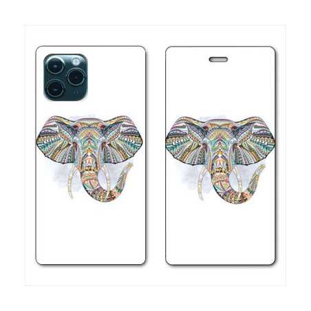 RV Housse cuir portefeuille pour Huawei P40 Pro Ethniques Elephant Color B