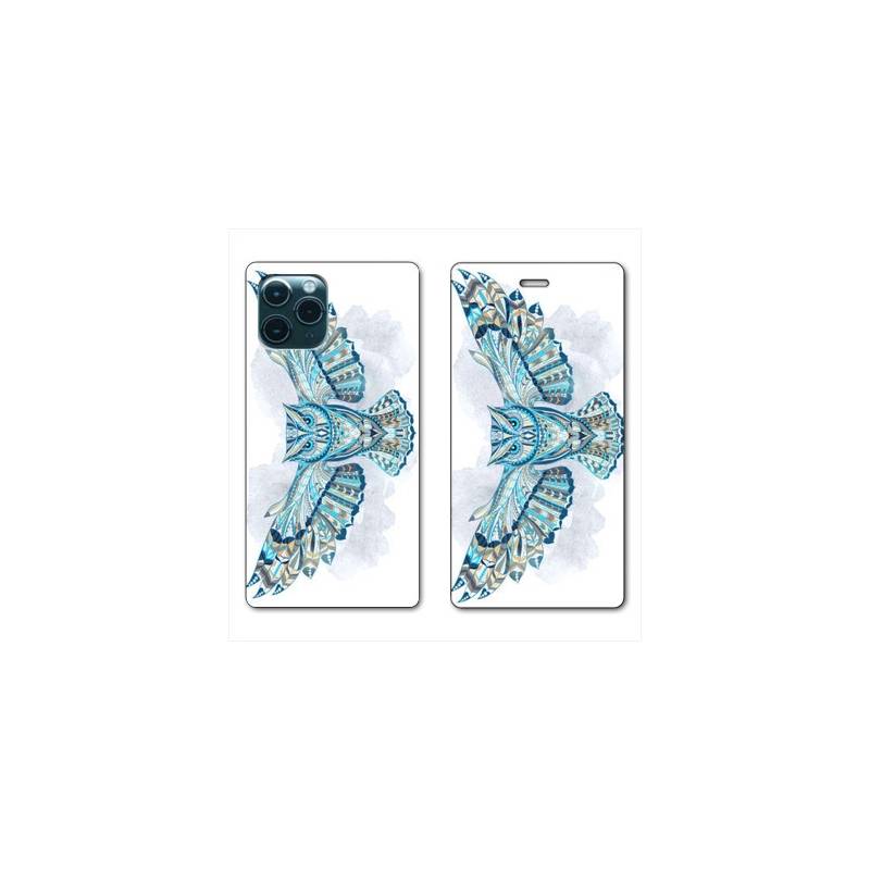 RV Housse cuir portefeuille pour Huawei P40 Pro Ethniques Hibou B