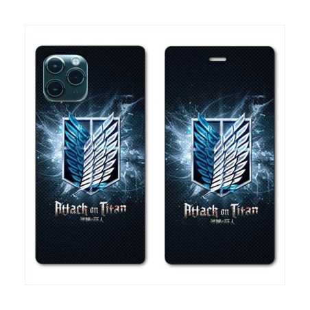 RV Housse cuir portefeuille pour Huawei P40 Pro Manga Attaque titans noir