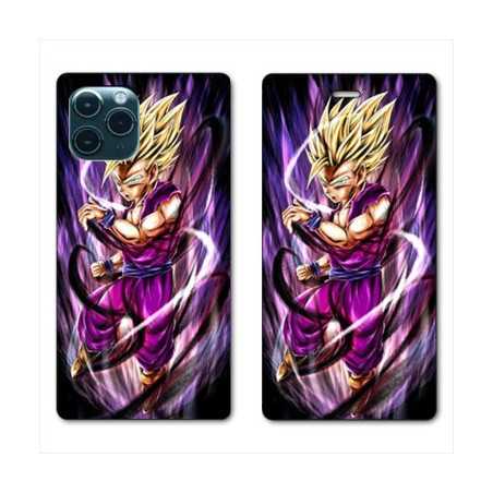 RV Housse cuir portefeuille pour Huawei P40 Pro Manga Dragon Ball Sangohan violet