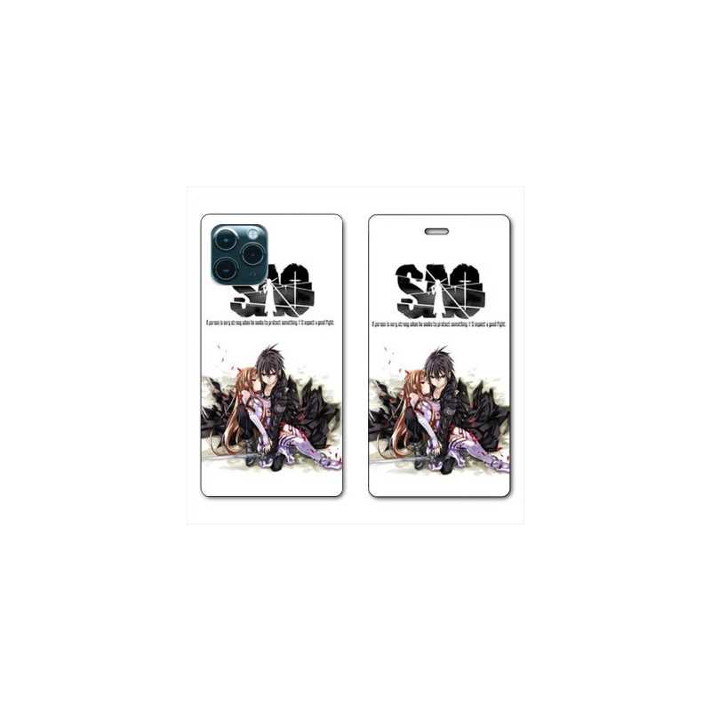 RV Housse cuir portefeuille pour Huawei P40 Pro Manga SAO sword Art Online blanc