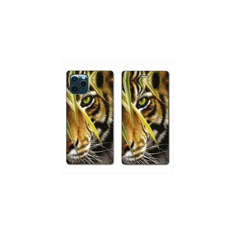 RV Housse cuir portefeuille pour Huawei P40 Pro œil tigre