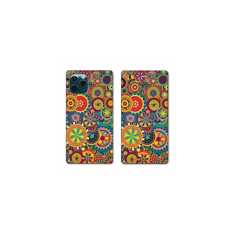RV Housse cuir portefeuille pour Huawei P40 Pro Psychedelic Roue