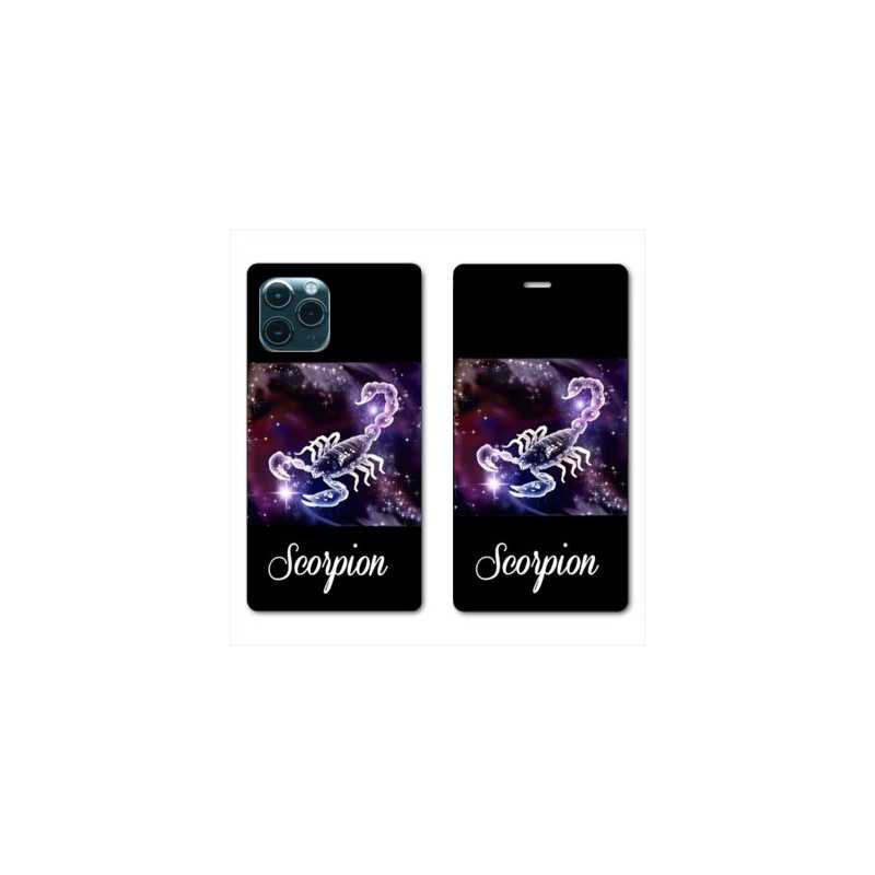 RV Housse cuir portefeuille pour Huawei P40 Pro signe zodiaque 2 Scorpion