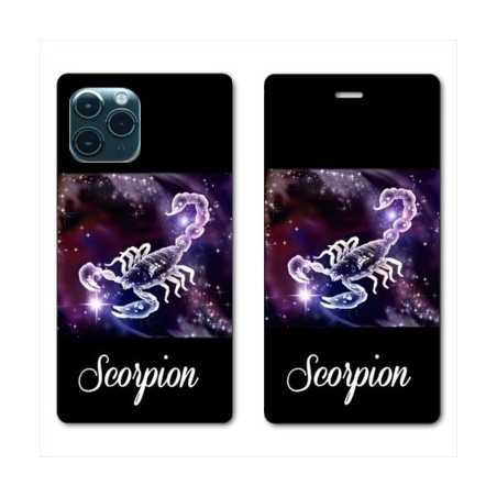 RV Housse cuir portefeuille pour Huawei P40 Pro signe zodiaque 2 Scorpion