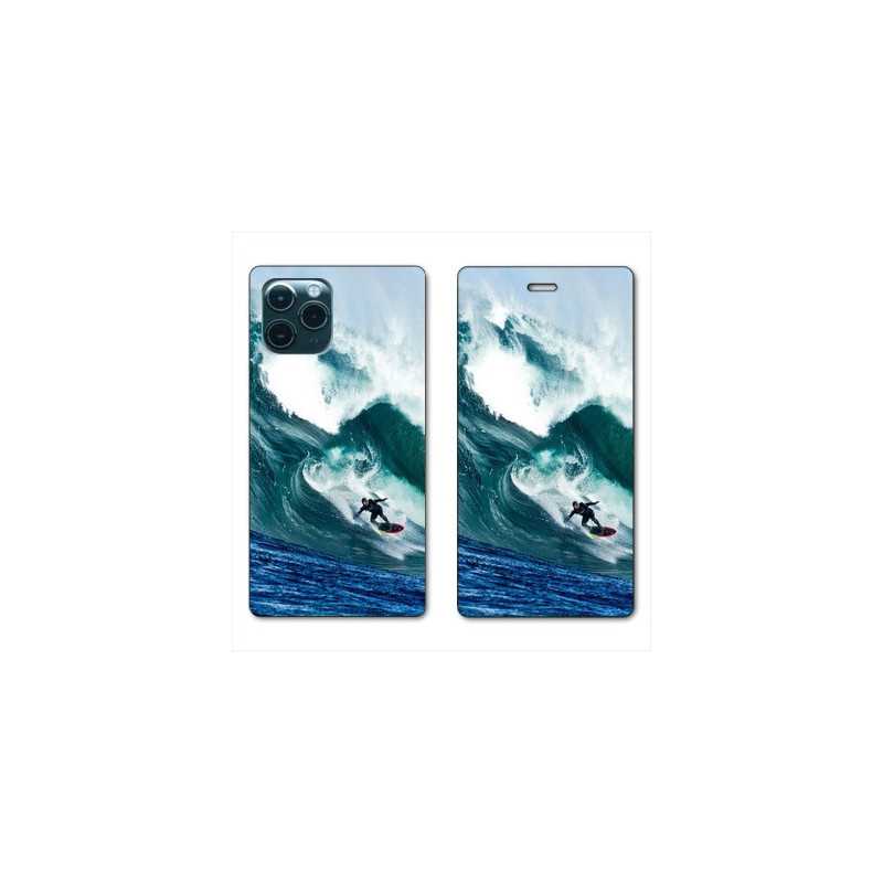 RV Housse cuir portefeuille pour Huawei P40 Pro Surf vague