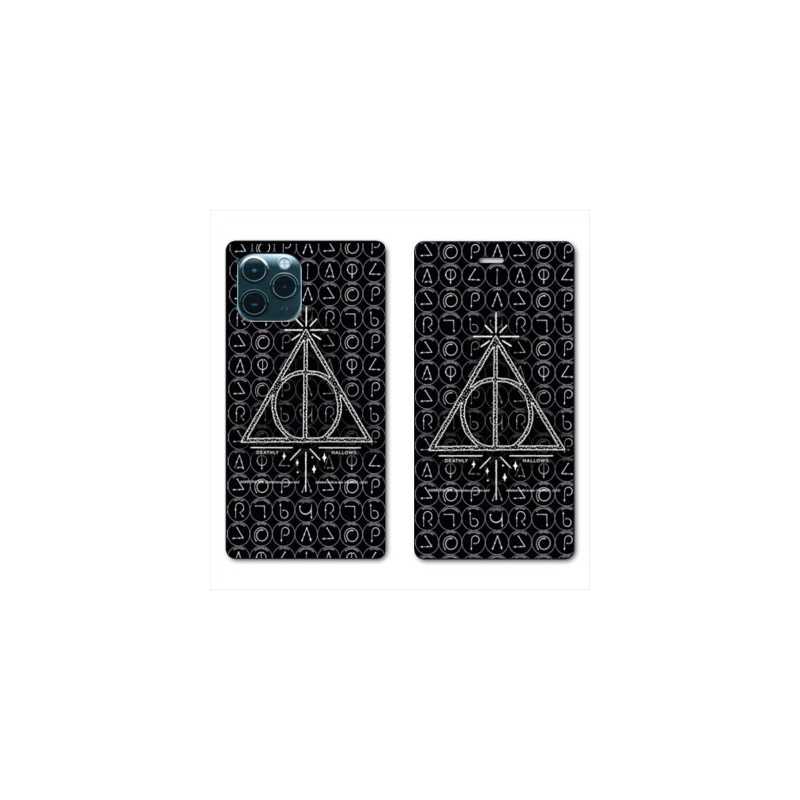 RV Housse cuir portefeuille pour Huawei P40 Pro WB License harry potter pattern triangle noir