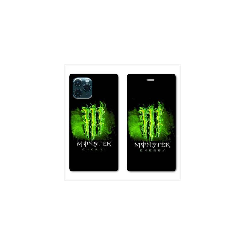 RV Housse cuir portefeuille pour Huawei P40 Pro Monster Energy Vert