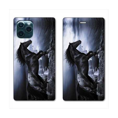RV Housse cuir portefeuille pour Huawei P40 Pro Cheval