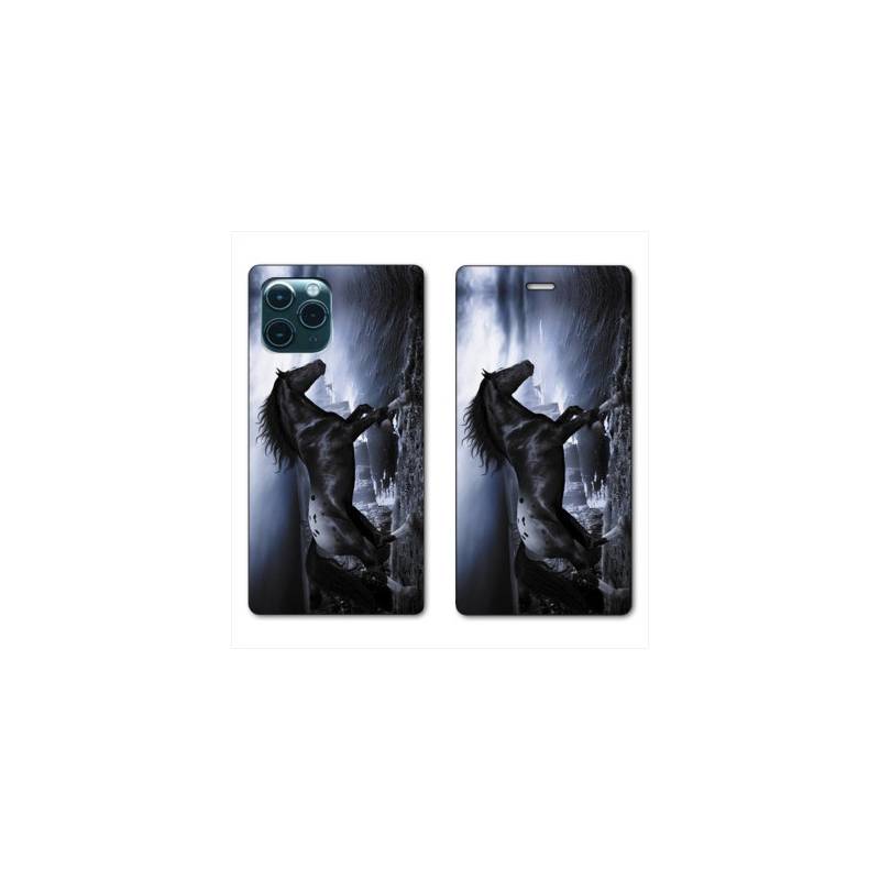 RV Housse cuir portefeuille pour Huawei P40 Pro Cheval