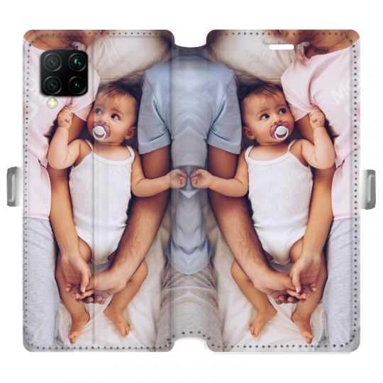 RV Housse cuir portefeuille pour Huawei P40 Lite personnalisée recto / verso